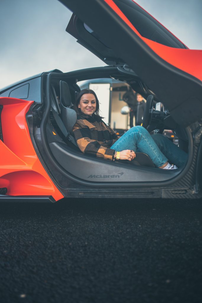 Amy Macdonald in the Senna at Knockhill thanks to McLaren Glasgow